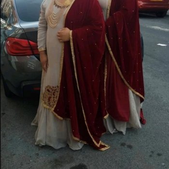 Grey and Maroon Asian Outfit