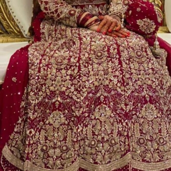 Maroon bridal wedding lengha