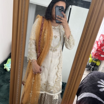 White and Gold Pakistani outfit