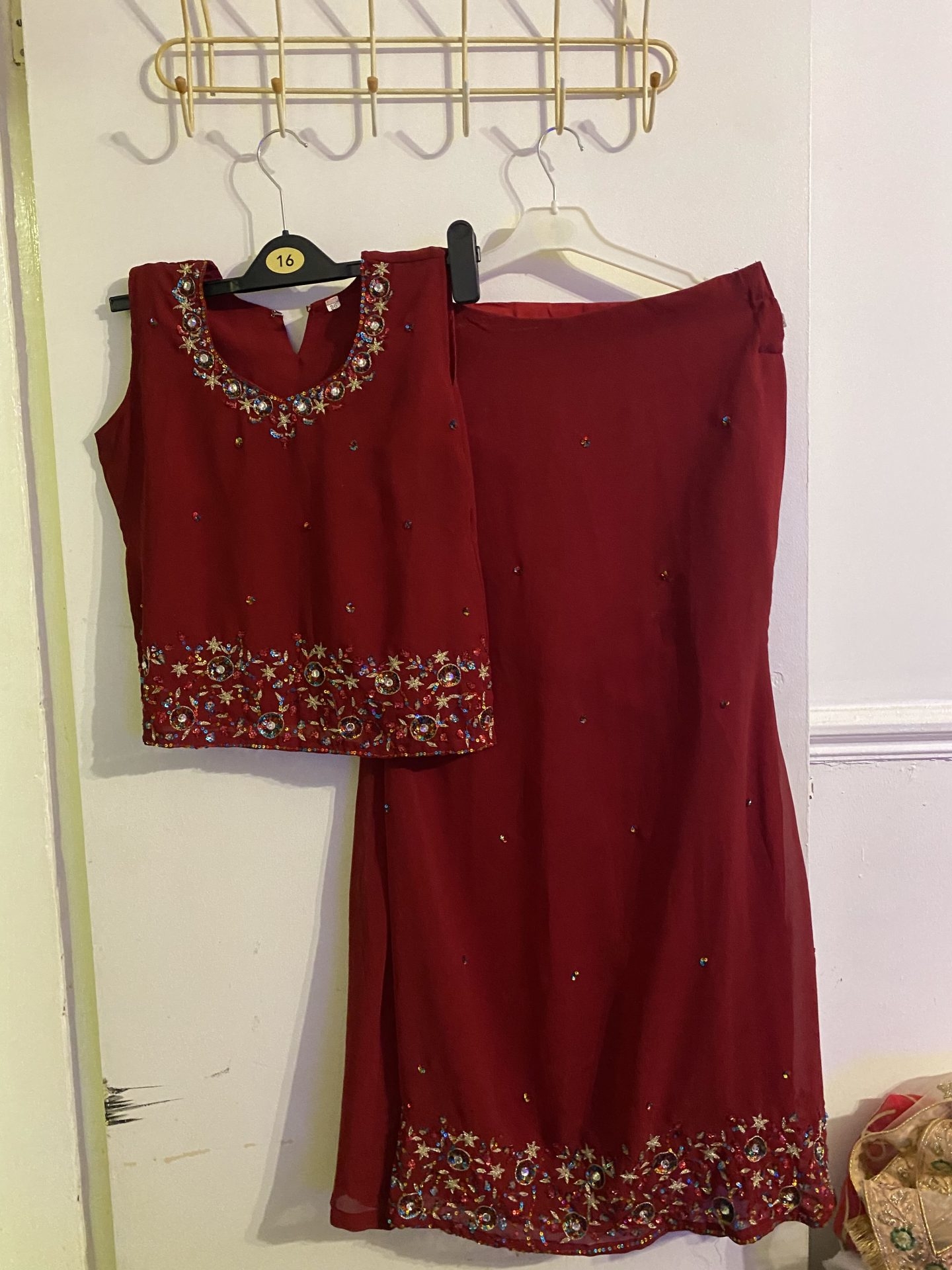 Sleeveless Maroon Lehengha