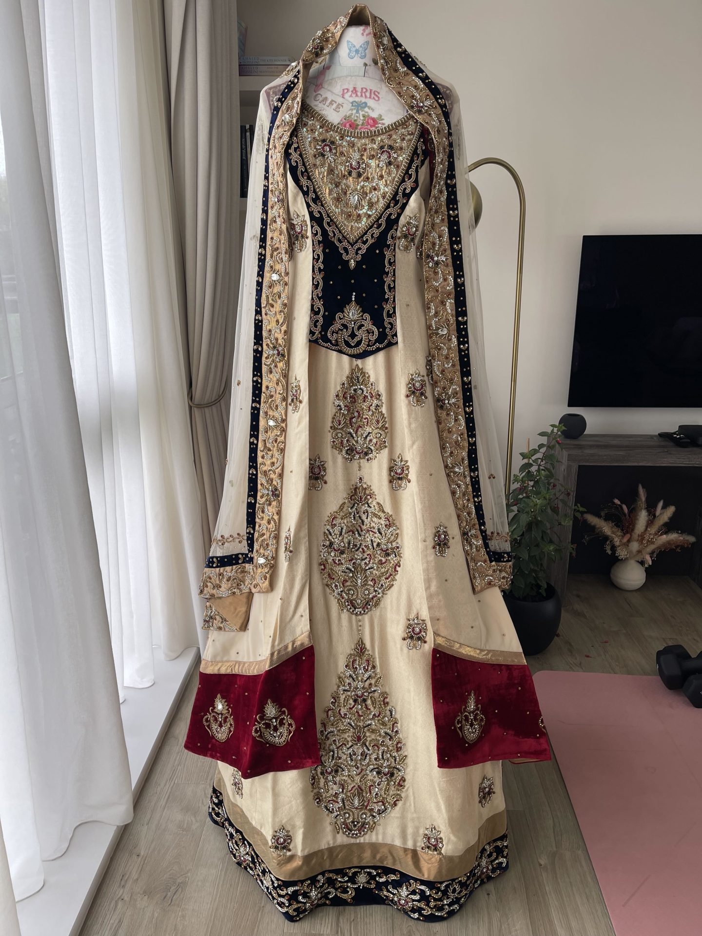 Cream Bridal Lengha