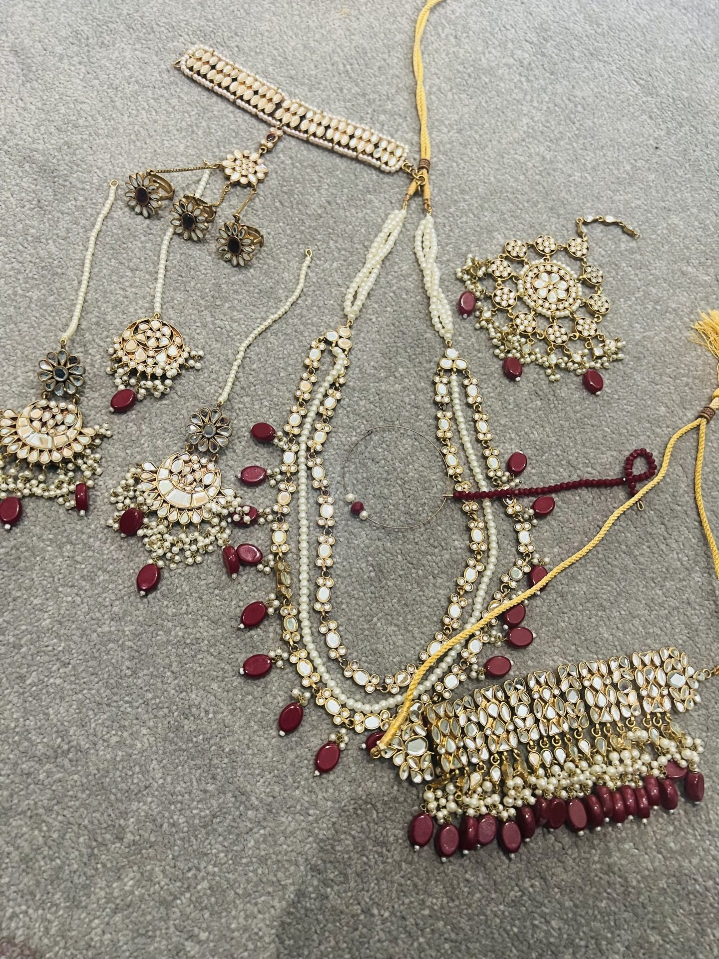 Asian bridal jewelry Pakistani heavy Kundun Meena set