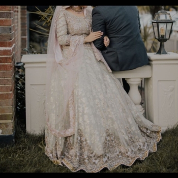 Gorgeous designerpastel coloured bridal party lengha