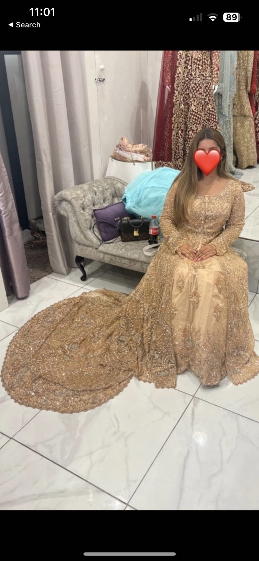 Rose Gold Walima Nikkah Baraat Lehenga Dress