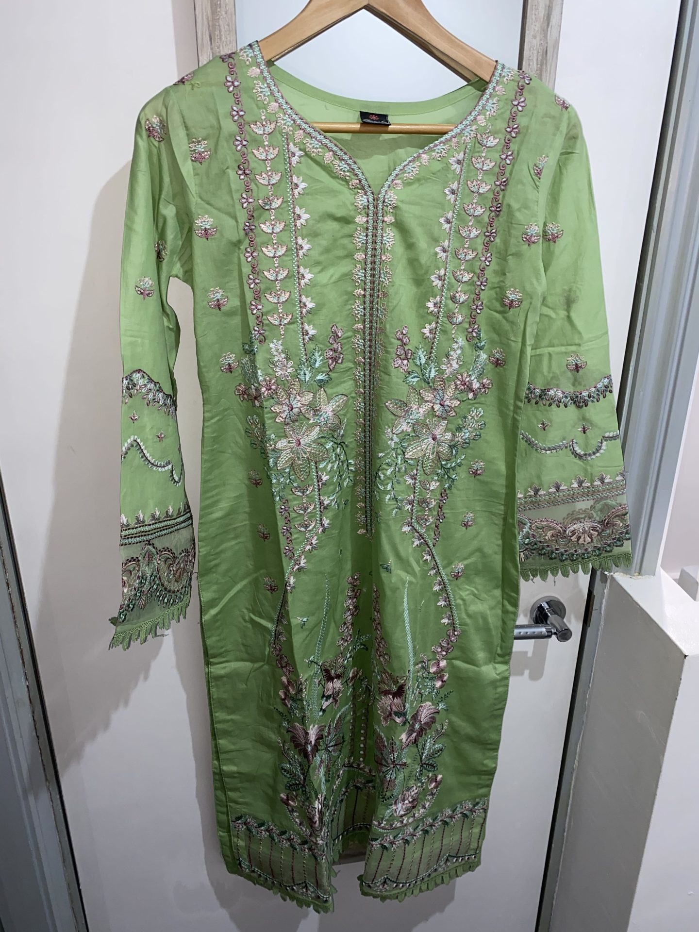 Ramsha Green 3 piece Pakistani designer suit