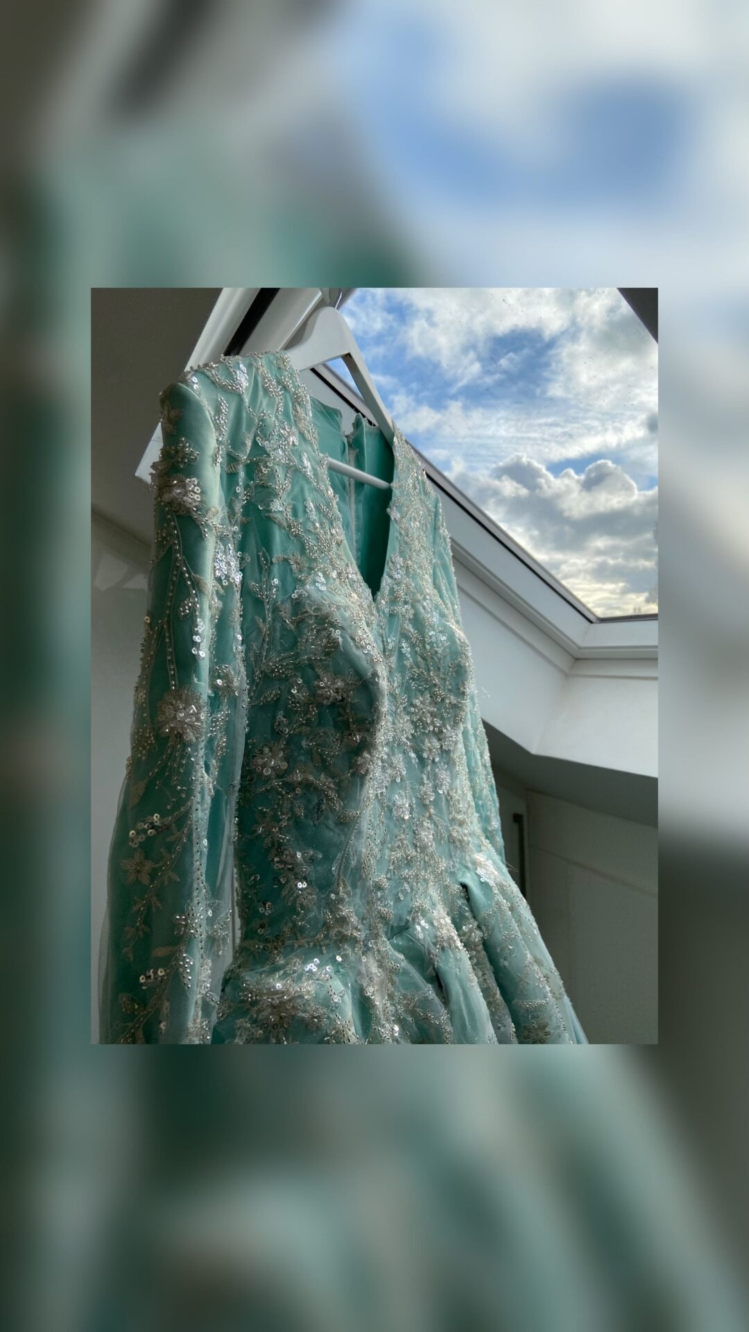 Teal Embroided Bridal/Engagement Dress