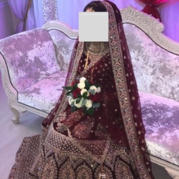 burgundy Sabyasachi lehenga