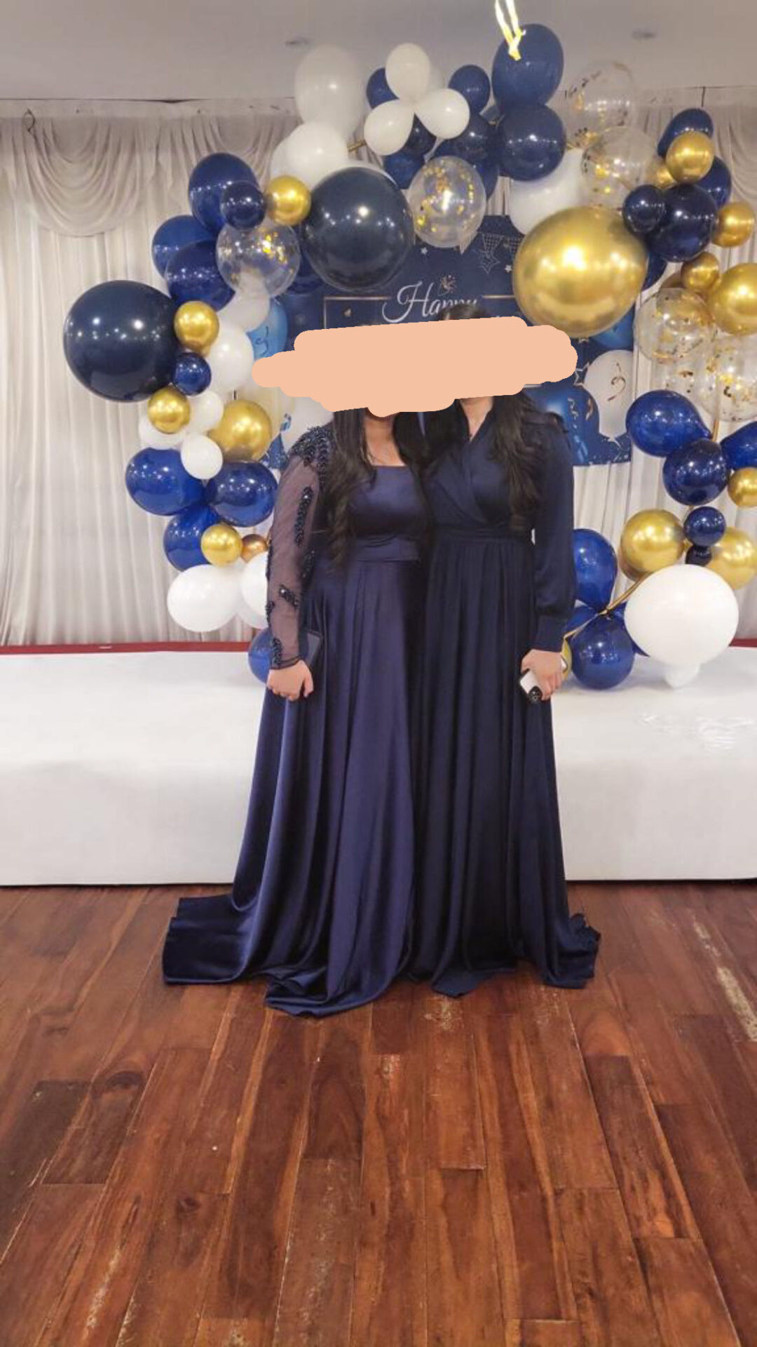 navy blue gown