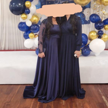 navy blue gown