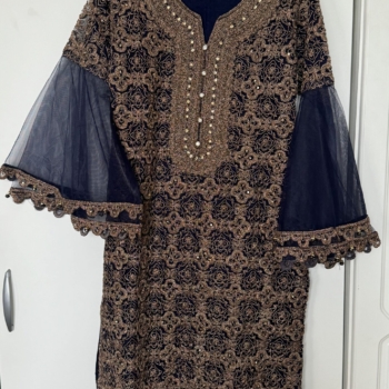 brand new blue selwar kameez with big sleeves