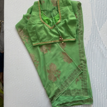 Lime green sari worn once