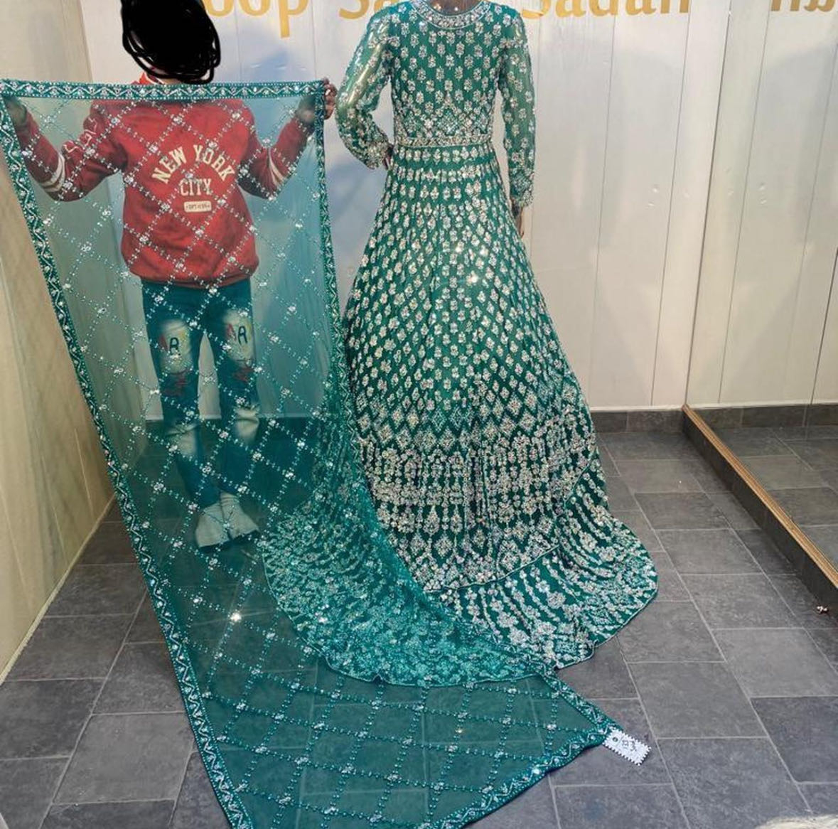 Green Custom Made Bridal Lehengas