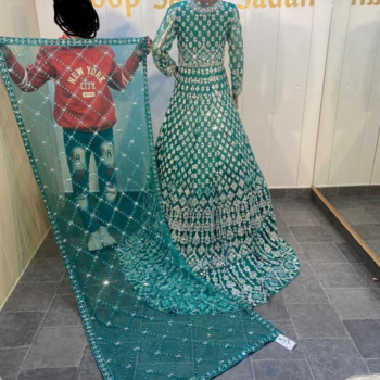 Green Custom Made Bridal Lehengas