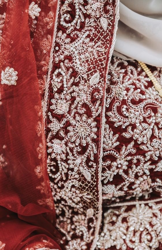 Dark Red Bridal Lehenga