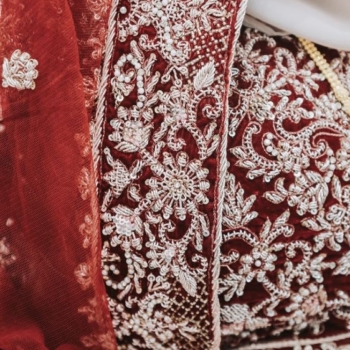 Dark Red Bridal Lehenga