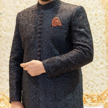 Sherwani black and zinc