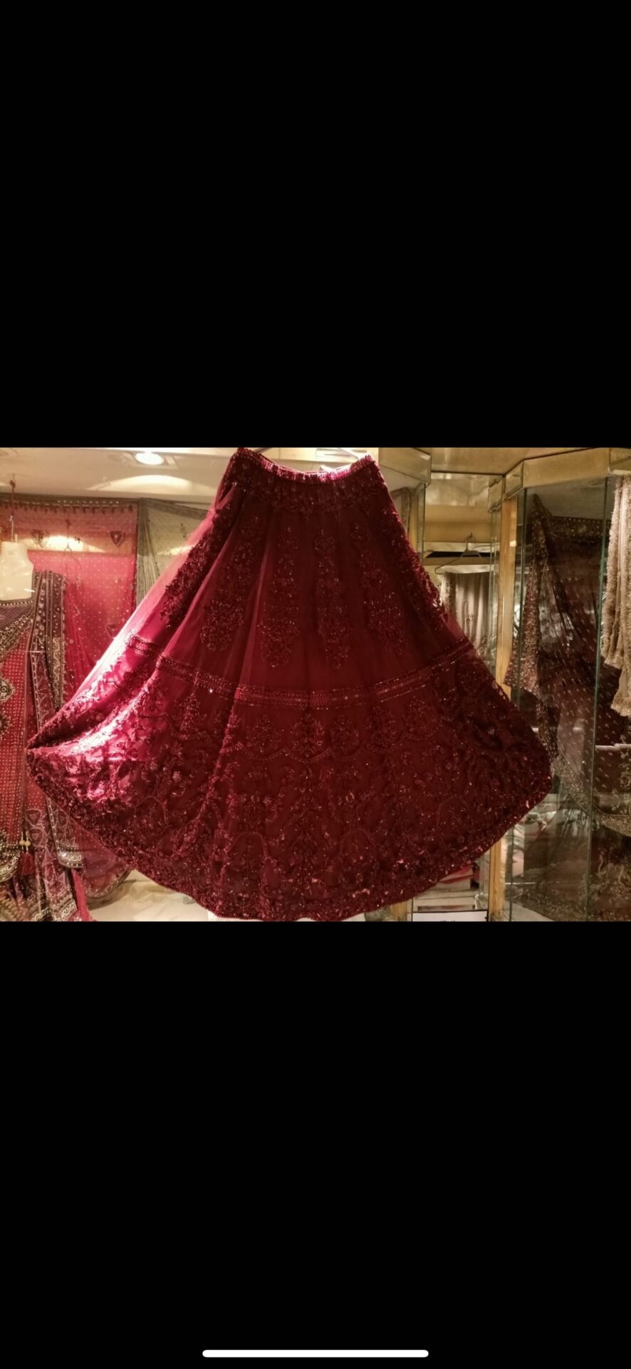 Maroon bridal lehngha