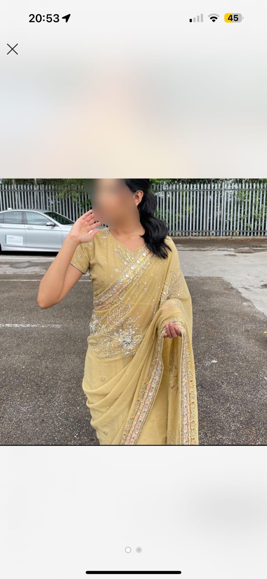 beige/cream saree