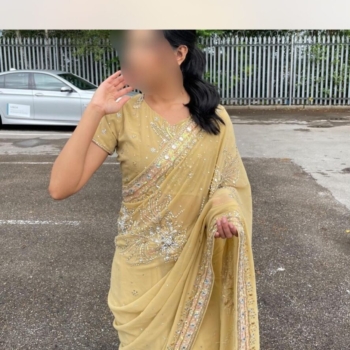 beige/cream saree