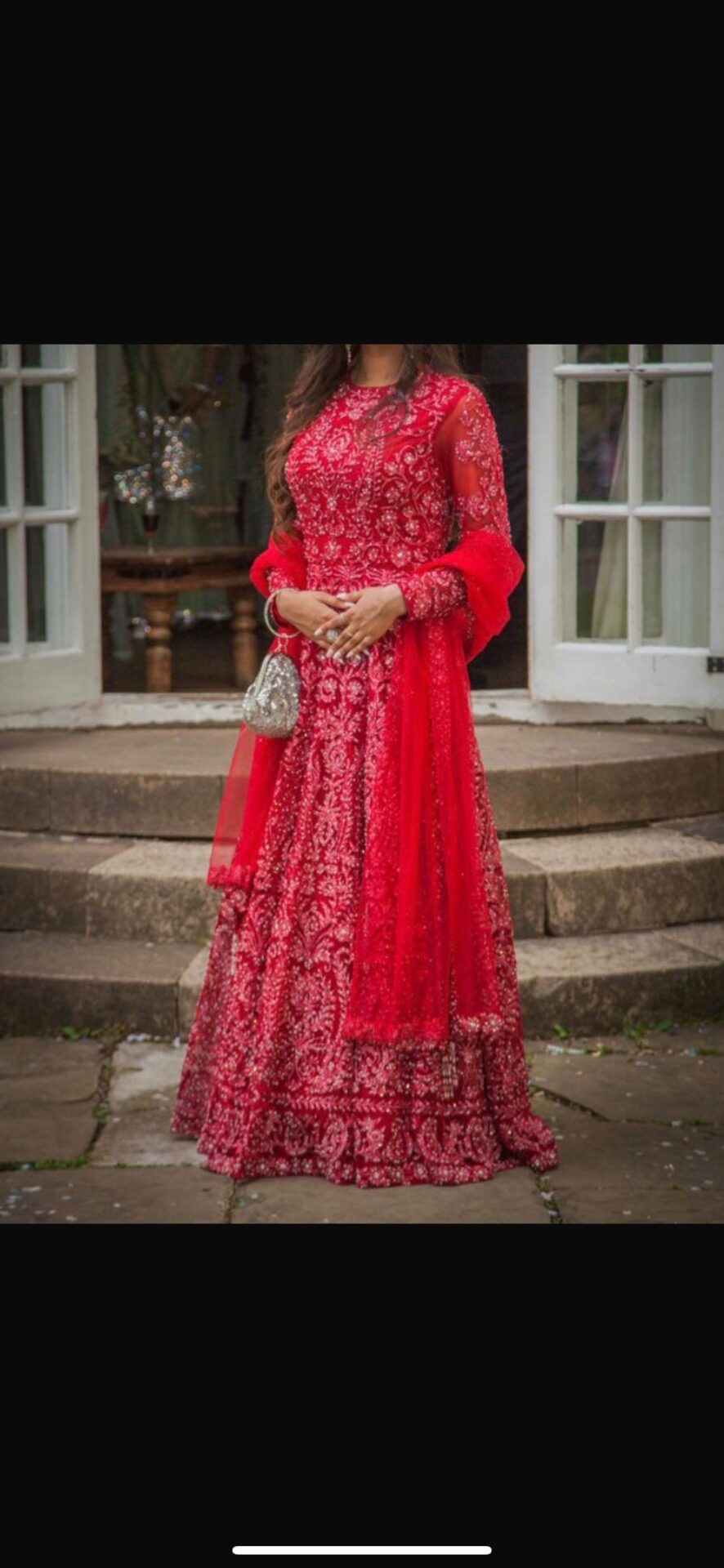 RED & SILVER LONG DRESS