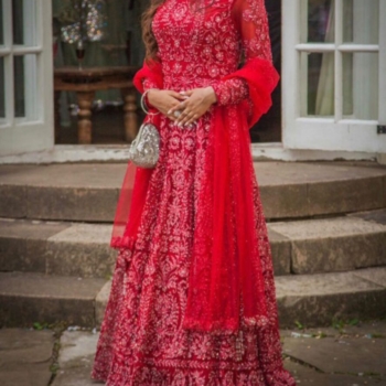 RED & SILVER LONG DRESS