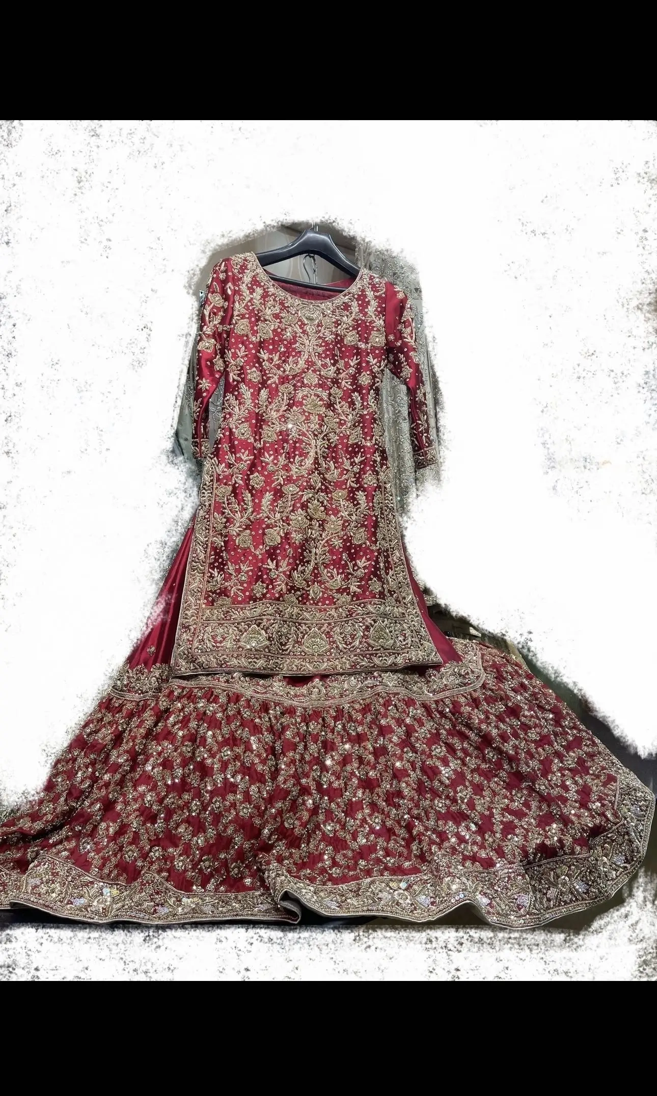 Beautiful Pakistani/Indian Lengha, Kameez, Dupatta and Potli Bridal Pouch
