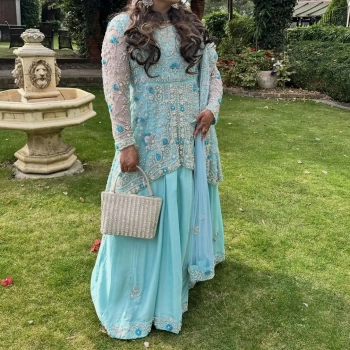 two piece stunning heavy blue lengha