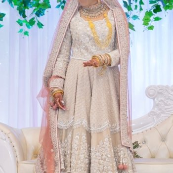 Ivory bridal lengha dress