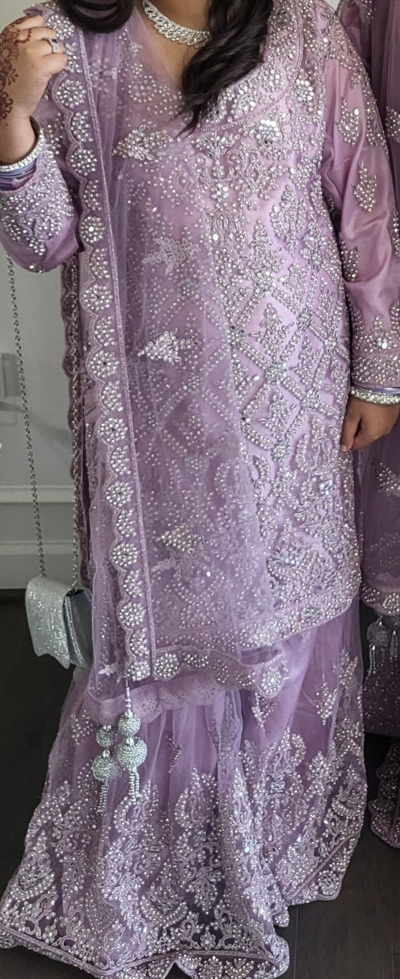 Lilac Sharara with full.embroidery