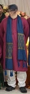 Designer Junaid Jamshed Trouser Kameez Combination suit with wedding scarf