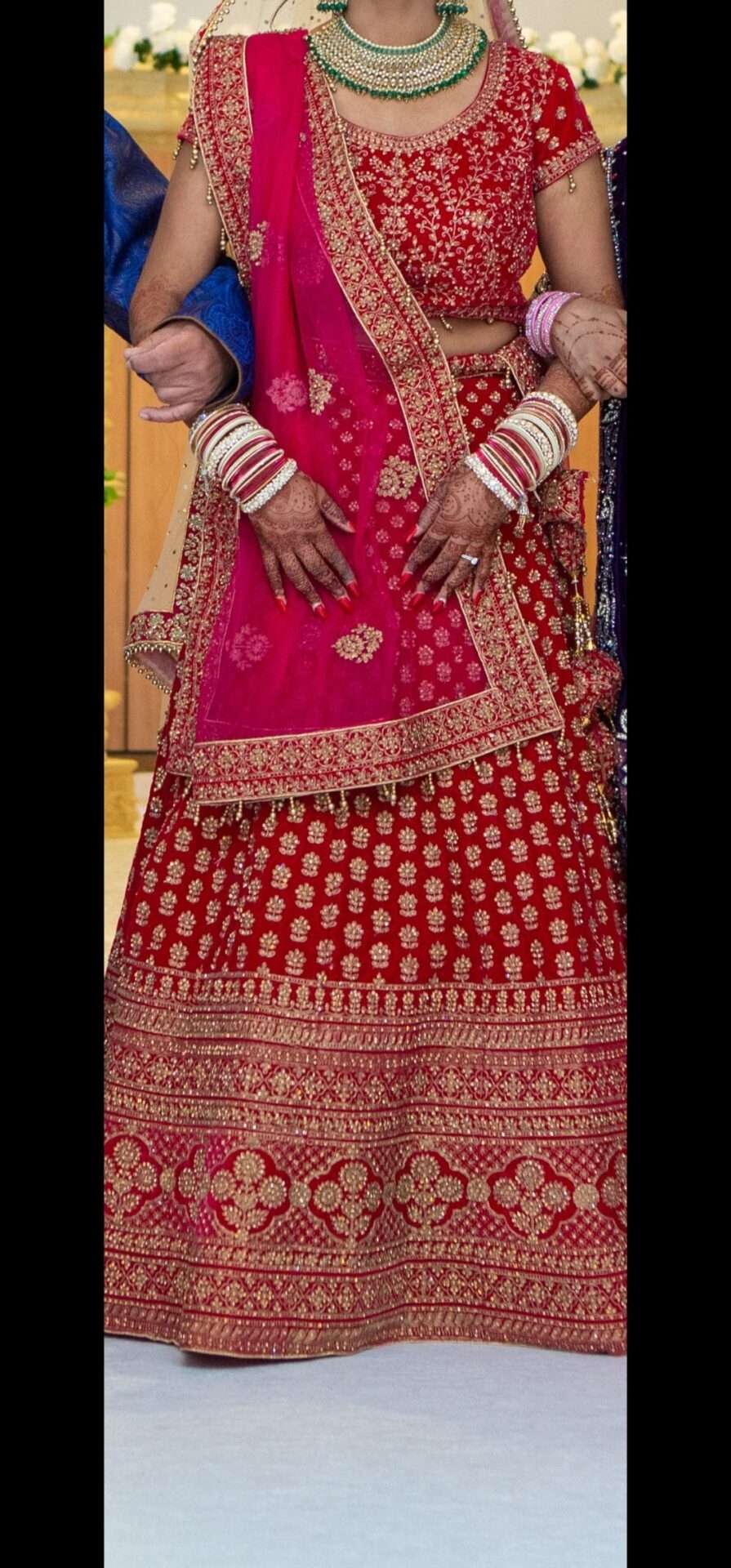 bridal wedding lengha with 2 chunis/dupattas