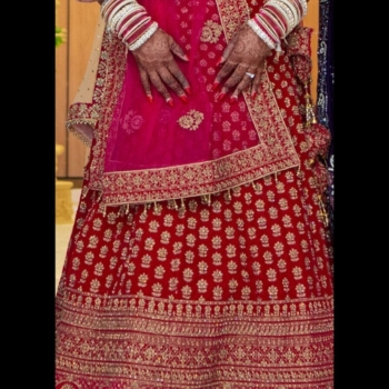 bridal wedding lengha with 2 chunis/dupattas