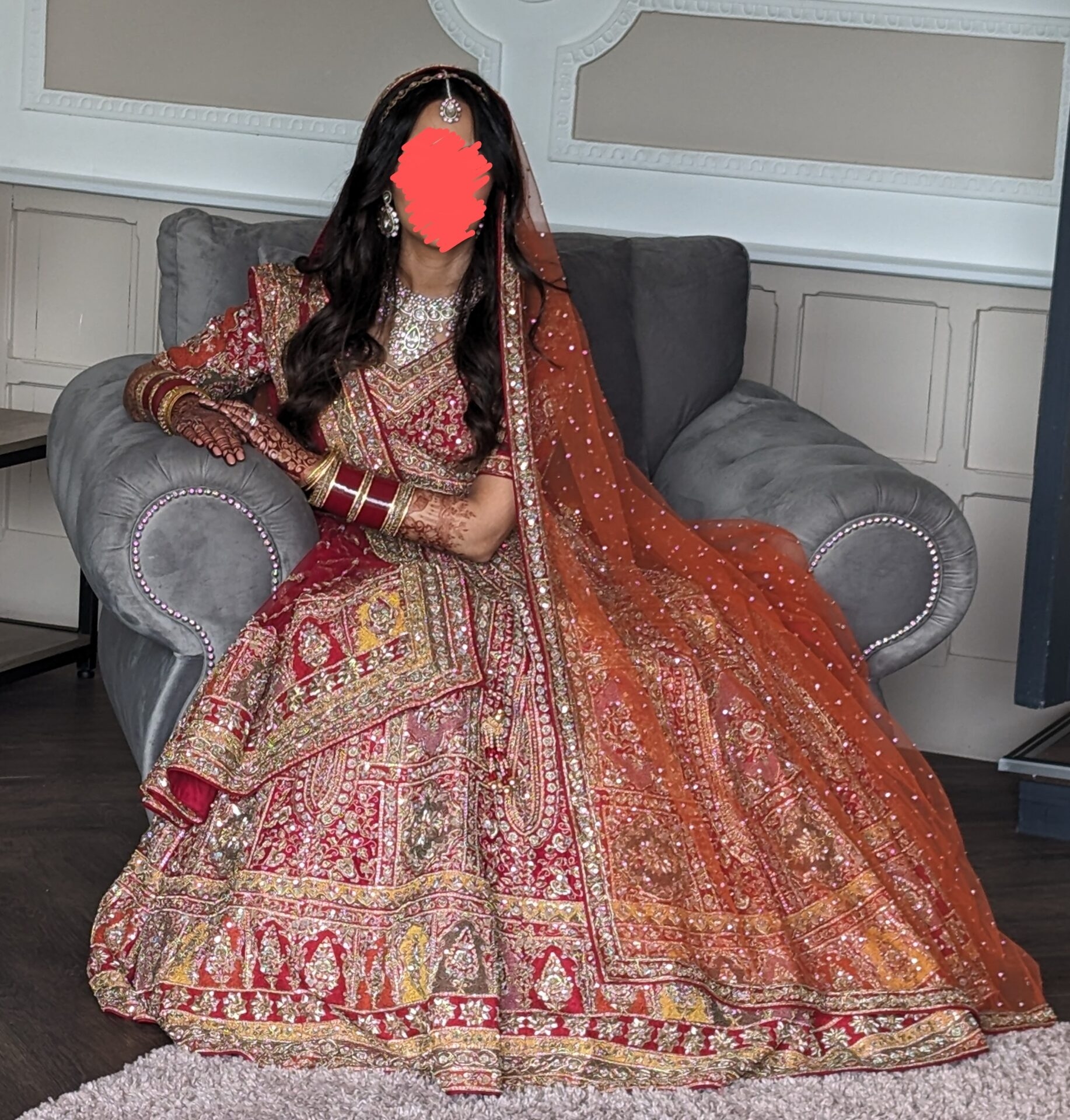 Beautiful Indian Wedding Lengha with 2 dupattas